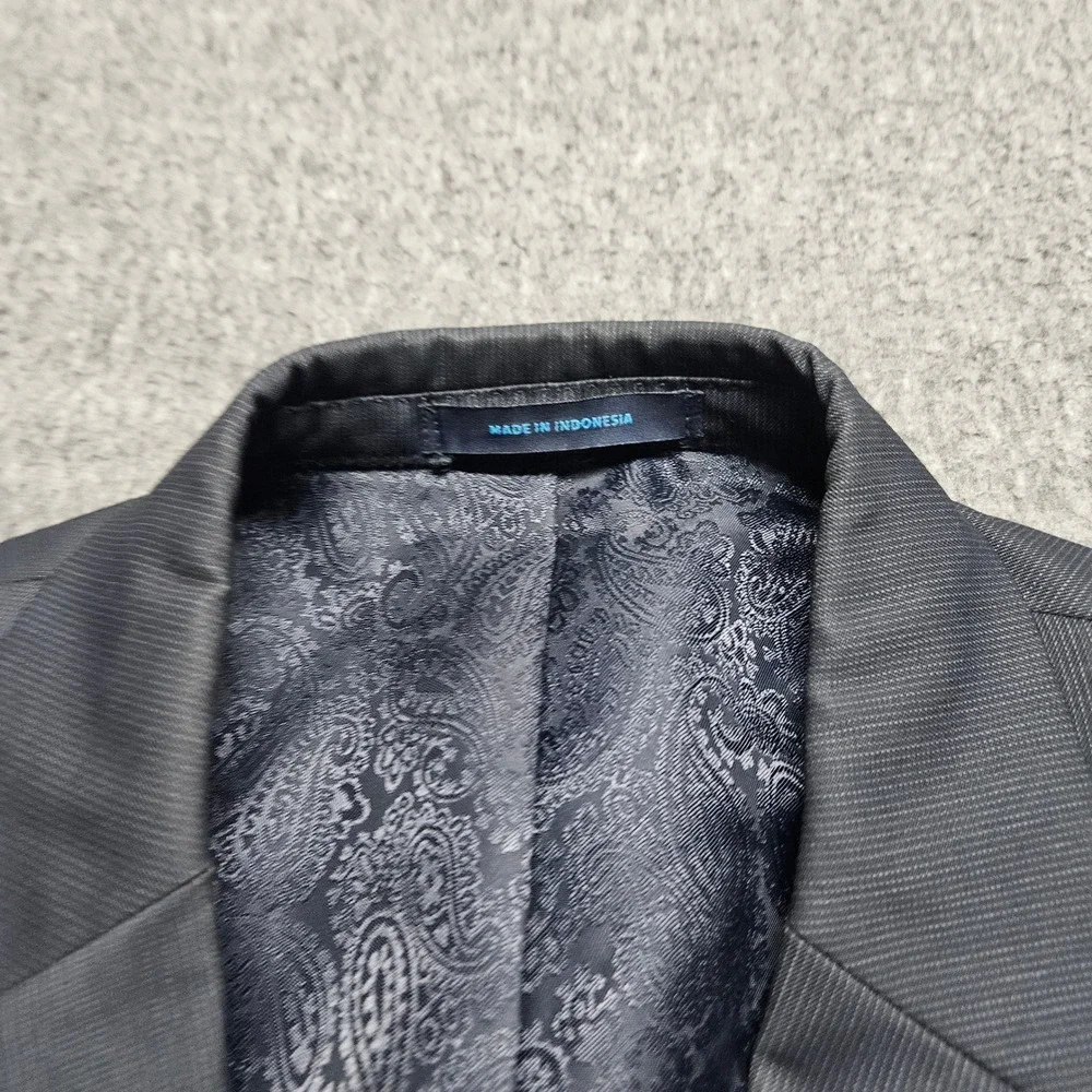 Material London Marzotto Suit Jacket Mens 38R Charcoal Grey Wool Blend Blazer